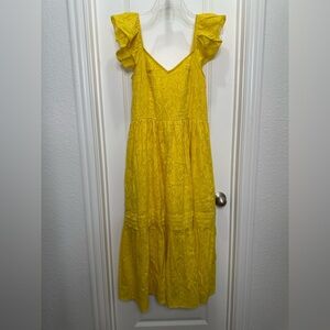 Band of the Free Yellow Midi‎ Sundress with pockets‼️